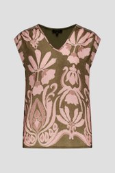 Blouse kaki à imprimé floral rose de More & More pour Femmes