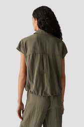 Blouse kaki à manches courtes de Opus pour Femmes