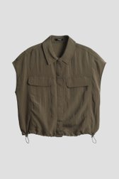 Blouse kaki à manches courtes de Opus pour Femmes