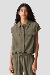 Blouse kaki à manches courtes de Opus pour Femmes