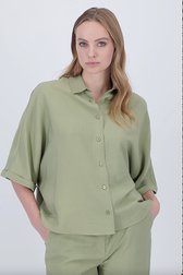Blouse kaki à manches mi-longues de More & More pour Femmes