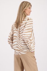 Detail van Blouse met beige zebraprint door D'Auvry voor Dames