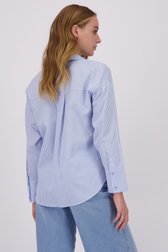 Achterkant van Blouse met blauw gestreept motief door Liberty Island voor Dames