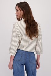 Achterkant van Blouse met glitterend groen gestreept motief door Geisha voor Dames