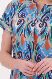 Blouse met oranje-blauwe print van More & More voor Dames