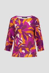 Blouse met oranje-paarse print van Claude Arielle voor Dames