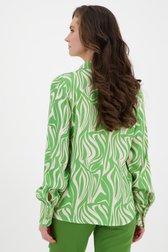 Blouse met print in groen en ecru van More & More voor Dames