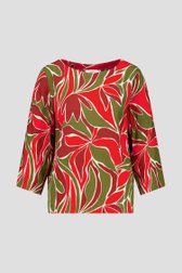 Blouse met print in kaki en rood van Libelle voor Dames