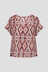 Productfoto 1 van Blouse met print in roodtinten en korte mouw door ONLY Carmakoma voor Dames