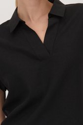 Blouse noire à col en V et manches courtes de Liberty Island pour Femmes
