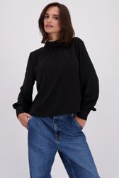Le devant de Blouse noire à col montant de JDY pour Femmes