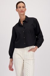 Blouse noire à coupe plus courte de More & More pour Femmes
