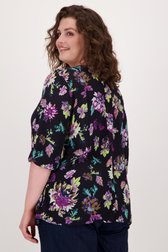 Blouse noire à imprimé floral coloré 	 de Only Carmakoma pour Femmes