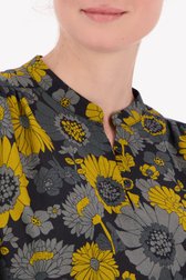 Blouse noire à imprimé floral jaune de Opus pour Femmes
