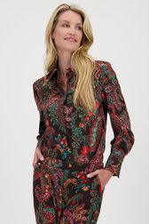 Blouse noire à imprimé paisley de Claude Arielle pour Femmes