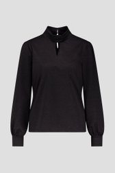 Photo produit 1 de Blouse noire à paillettes avec encolure en V de Geisha pour Femmes