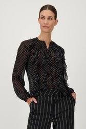 Blouse noire à pois de D'Auvry pour Femmes