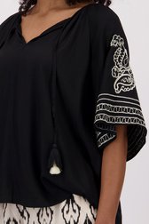 Blouse noire avec manches brodées de JDY pour Femmes