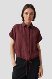 Le devant de Blouse rayée bordeaux avec cordon à nouer de Opus pour Femmes