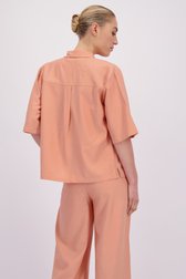 Le dos de Blouse rose clair en lin de Liberty Island pour Femmes