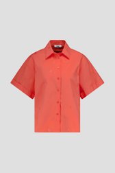 Blouse rose corail à manches courtes et boutons de Louise pour Femmes