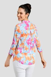 Le dos de Blouse rose-orange à imprimé floral de Bicalla pour Femmes