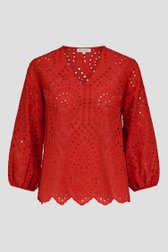 Blouse rouge avec broderie anglaise de Bicalla pour Femmes