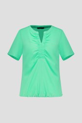 Blouse vert à col en V de Claude Arielle pour Femmes