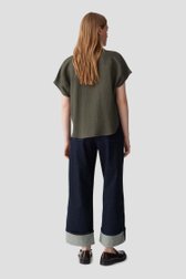 Le dos de Blouse vert foncé à texture froissée de Opus pour Femmes