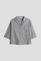 Blouse vert gris à rayures blanches de Opus pour Femmes