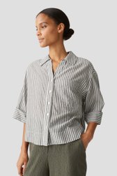 Blouse vert gris à rayures blanches de Opus pour Femmes