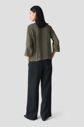 Le dos de Blouse vert olive à manches 3/4 de Opus pour Femmes