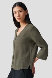 Détail de Blouse vert olive à manches 3/4 de Opus pour Femmes