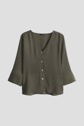 Photo produit 1 de Blouse vert olive à manches 3/4 de Opus pour Femmes
