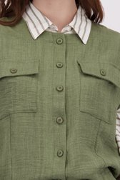 Détail de Blouse vert olive à manches courtes de Geisha pour Femmes