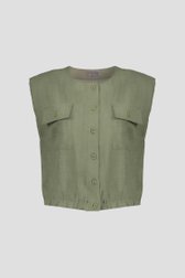 Photo produit 1 de Blouse vert olive à manches courtes de Geisha pour Femmes