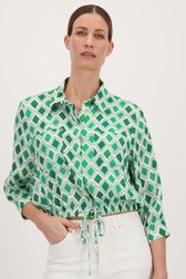Blouse verte à carreaux de More & More pour Femmes