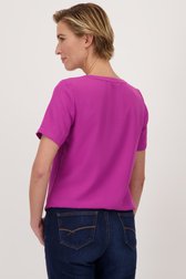 Blouse violette à col en V de Claude Arielle pour Femmes