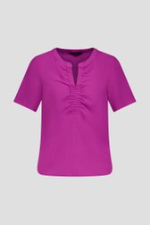 Blouse violette à col en V de Claude Arielle pour Femmes