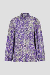 Blouse violette à imprimé kaki et beige de Louise pour Femmes