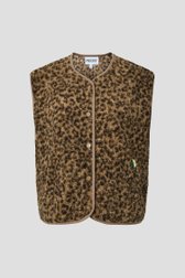 Photo produit 1 de Bodywarmer beige à imprimé léopard de Pieces pour Femmes