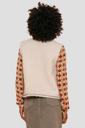 Le dos de  Bodywarmer réversible écru avec teddy de Geisha pour Femmes