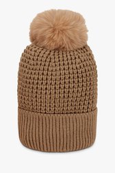 Bonnet beige avec pompon	 de Liberty Island pour Femmes