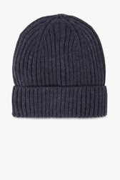 Bonnet en tricot côtelé bleu foncé de Michaelis pour Hommes