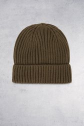 Détail de Bonnet en tricot côtelé kaki de Michaelis pour Hommes