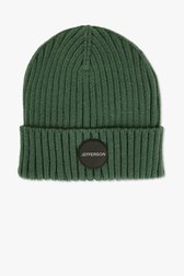 Bonnet en tricot côtelé vert foncé de Jefferson pour Hommes