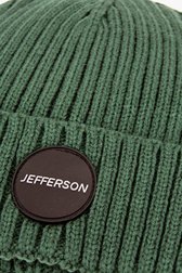 Bonnet en tricot côtelé vert foncé de Jefferson pour Hommes