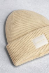 Photo produit 1 de Bonnet tricoté beige à inscription dorée de Liberty Island pour Femmes