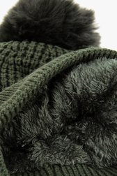 Bonnet vert foncé avec pompon	 de Liberty Island pour Femmes
