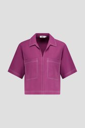Bordeaux blouse met korte mouwen van Louise voor Dames